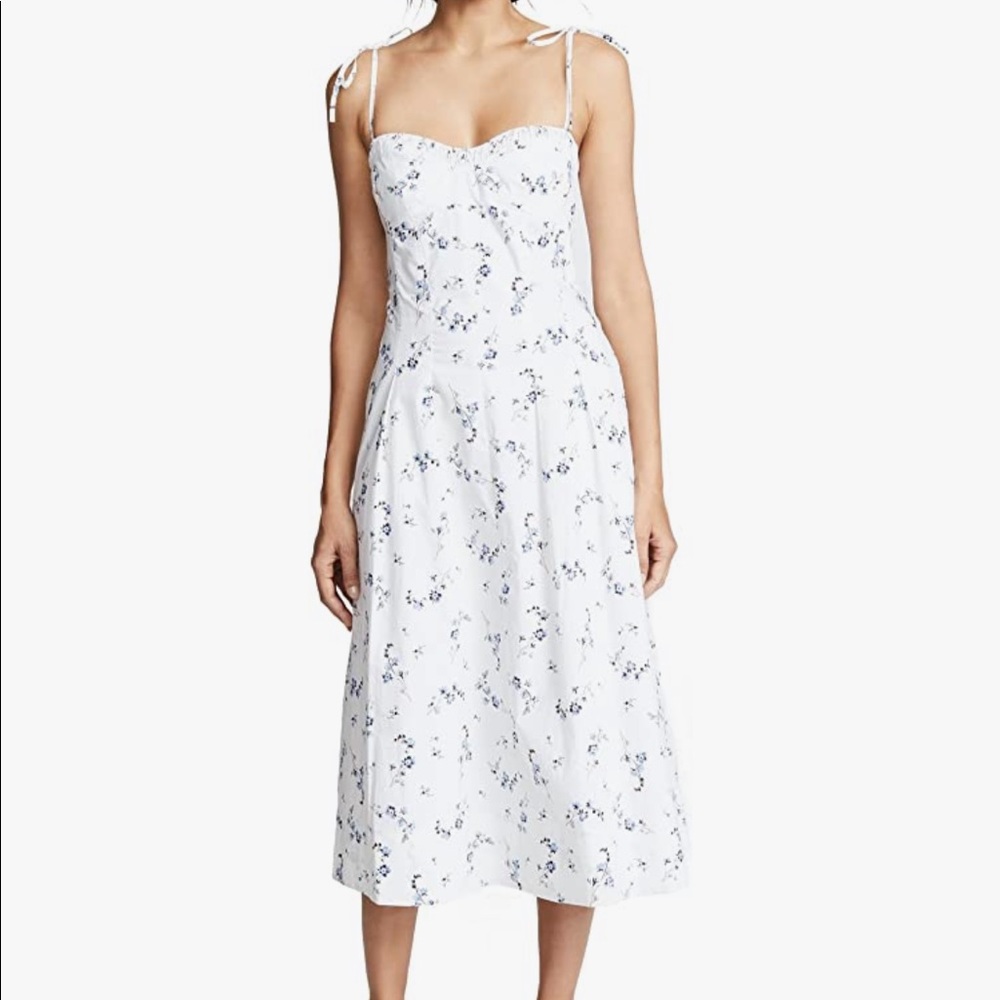 Rebecca Taylor white floral midi dress size 0